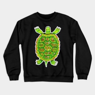 Psychedelic box turtle in acrylic Crewneck Sweatshirt